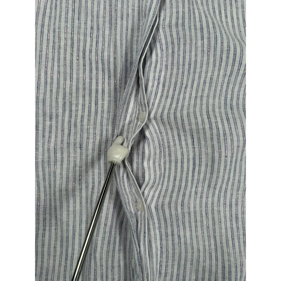 Rails Sydney Sparkler Stripe Size Large Linen Blend Button Down Top Lightweight - Picture 8 of 8
